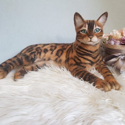 Custom stuffed cat replica plush Bengal